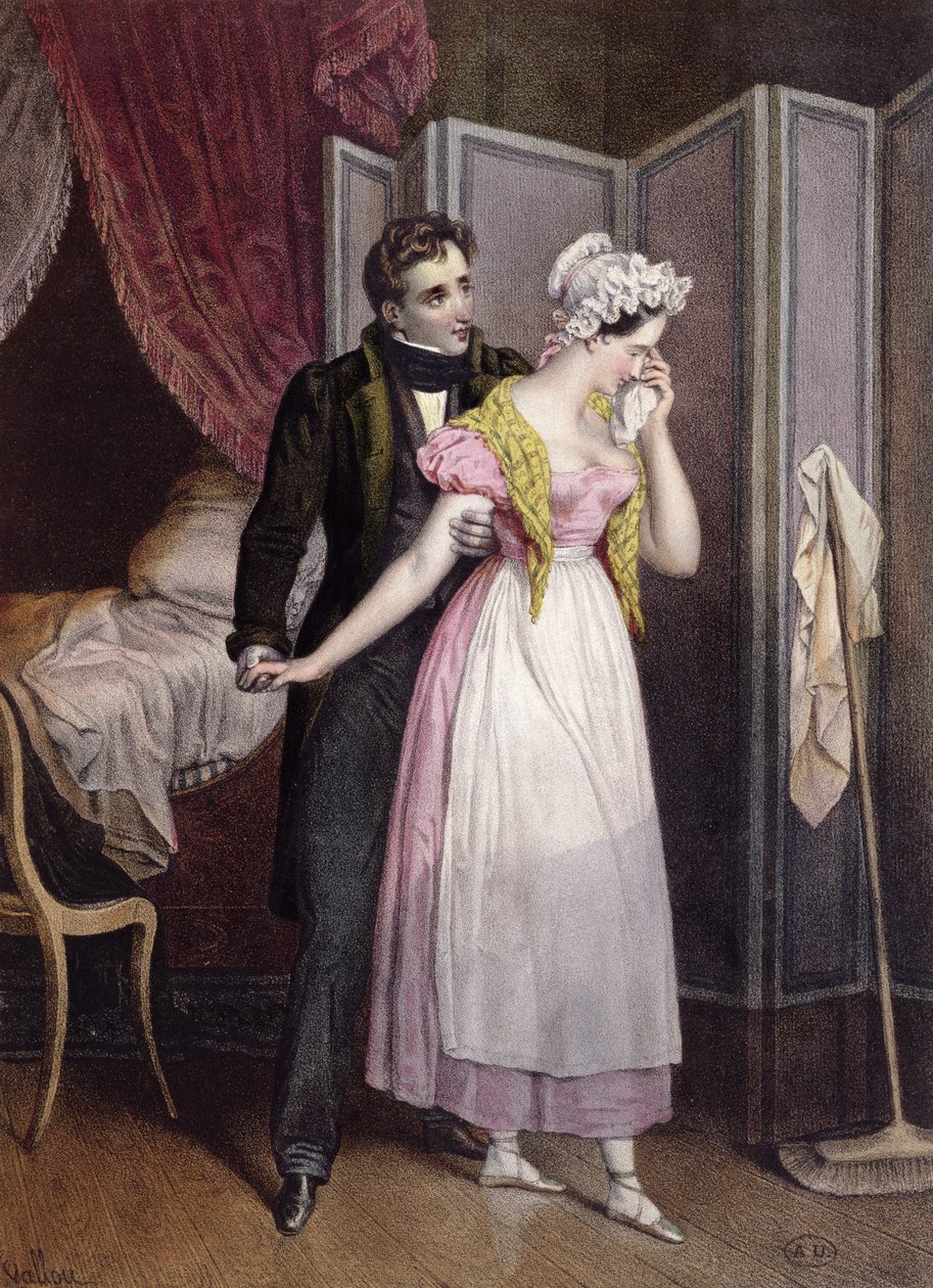 Le Maitre et la Bonne, ca. 1830-40 von Julien Vallou de Villeneuve