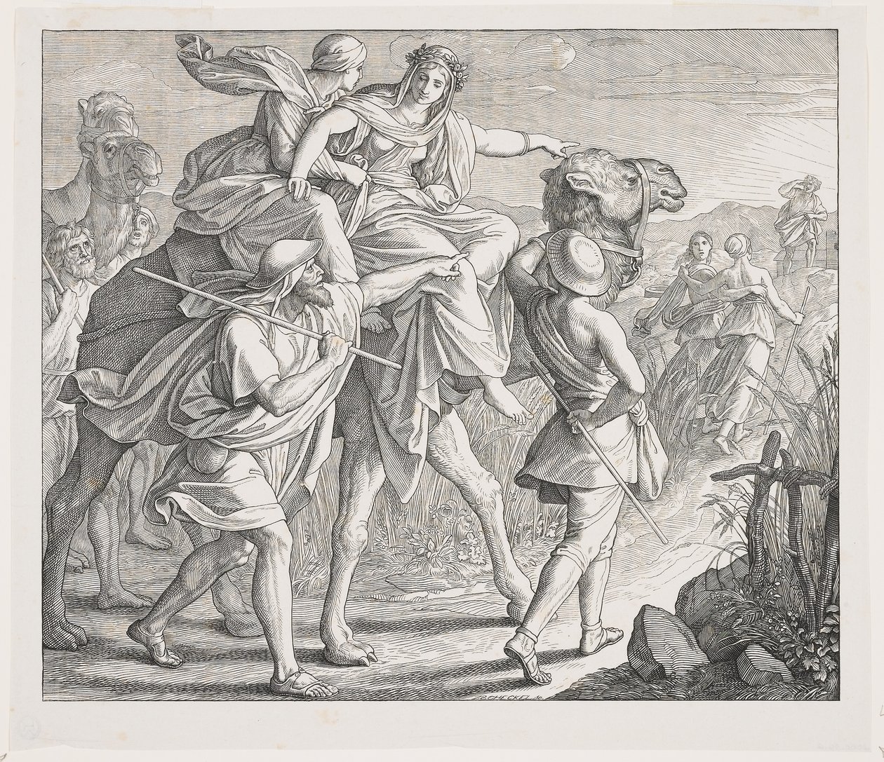Rebecca erkennt Isaak aus der Ferne von Julius Schnorr von Carolsfeld