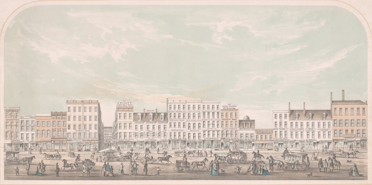 Broadway, New York von Canal bis Grand Street, Westseite, 1856 von Julius Bien