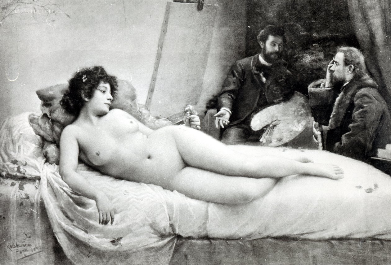Emile Zola im Atelier des Künstlers, 1891 von Julius C. Rolshoven