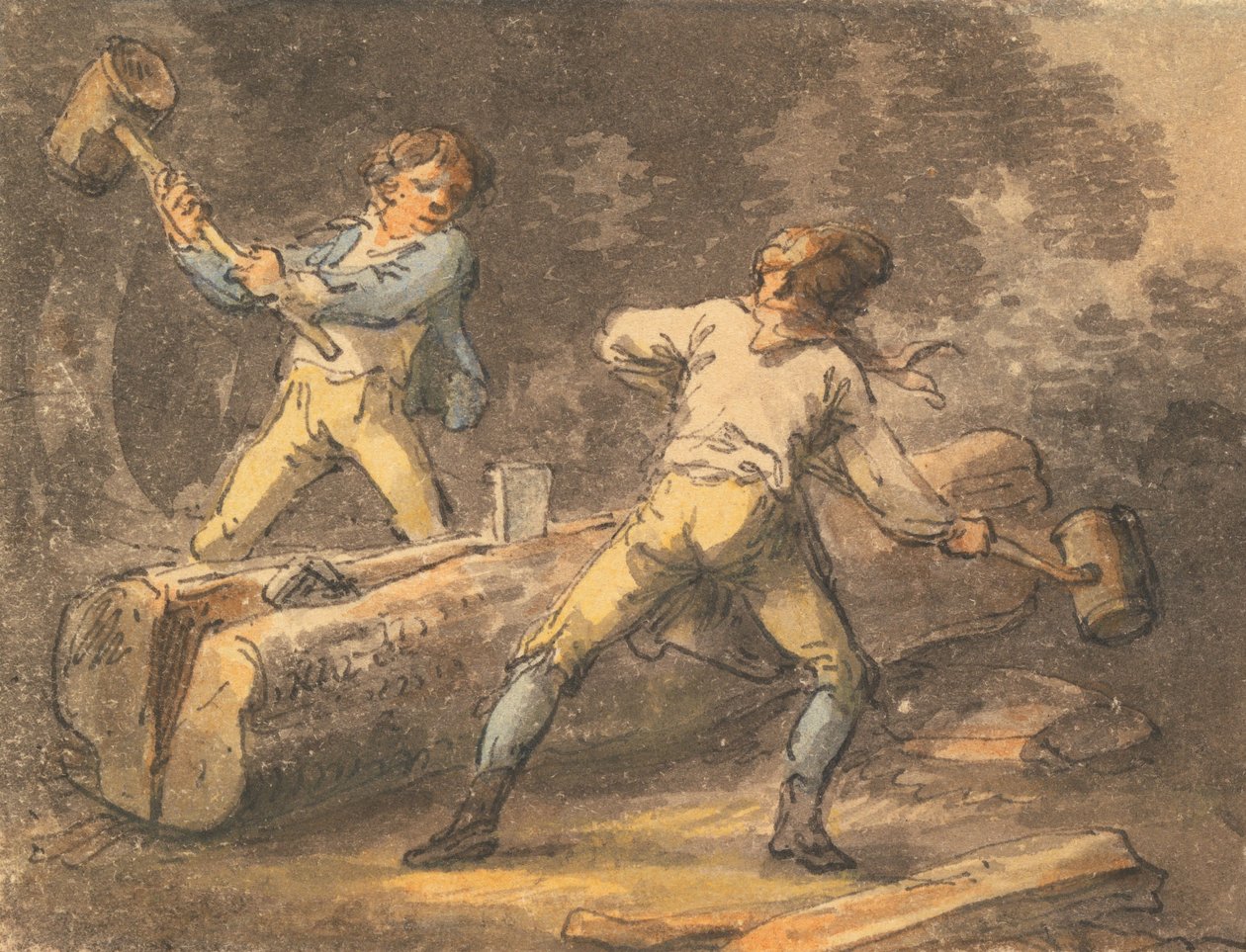 Spaltung mit Keil und Beitel von Julius Caesar Ibbetson
