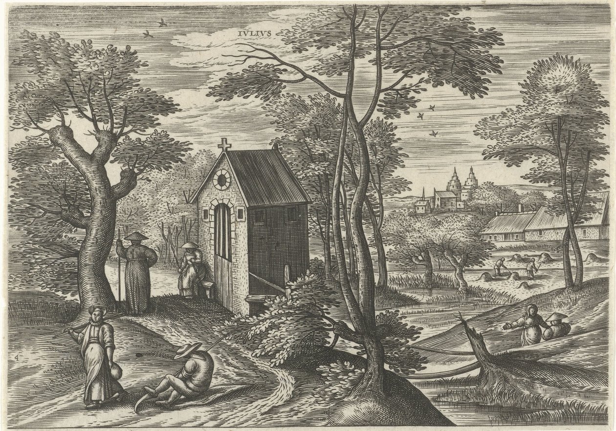 Juli (Serie: De twaalf maanden) von Julius Goltzius
