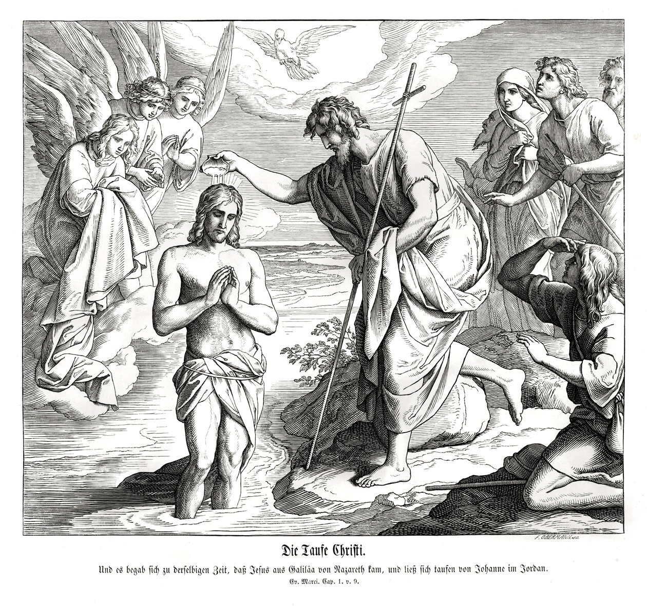 Taufe Christi, Evangelium nach Markus von Julius Schnorr von Carolsfeld