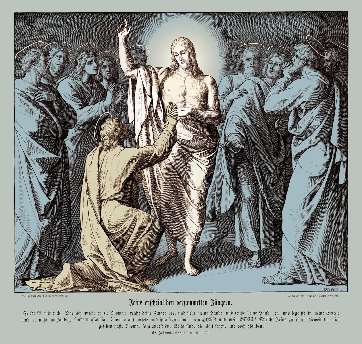Der ungläubige Thomas, Evangelium nach Johannes von Julius Schnorr von Carolsfeld