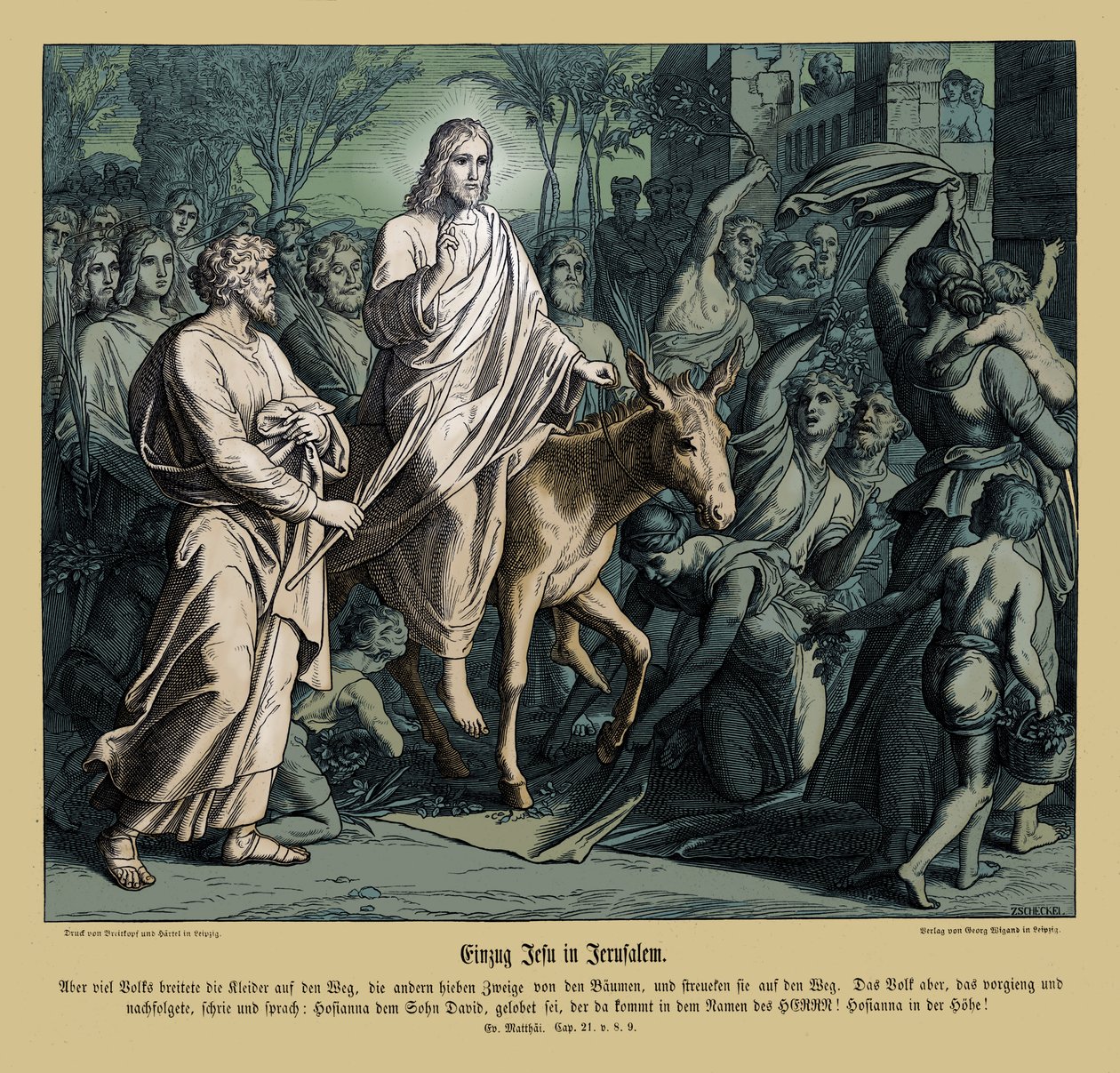 Einzug Jesu in Jerusalem, Evangelium nach Matthäus von Julius Schnorr von Carolsfeld