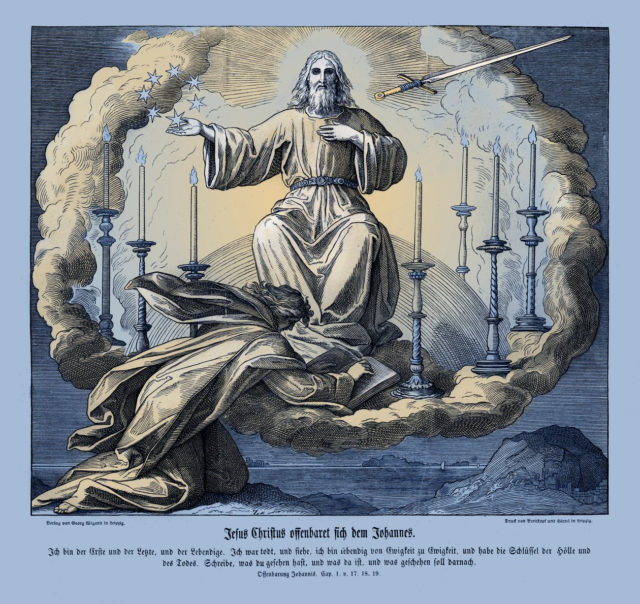 Jesus Christus offenbart sich Johannes, Offenbarung von Julius Schnorr von Carolsfeld