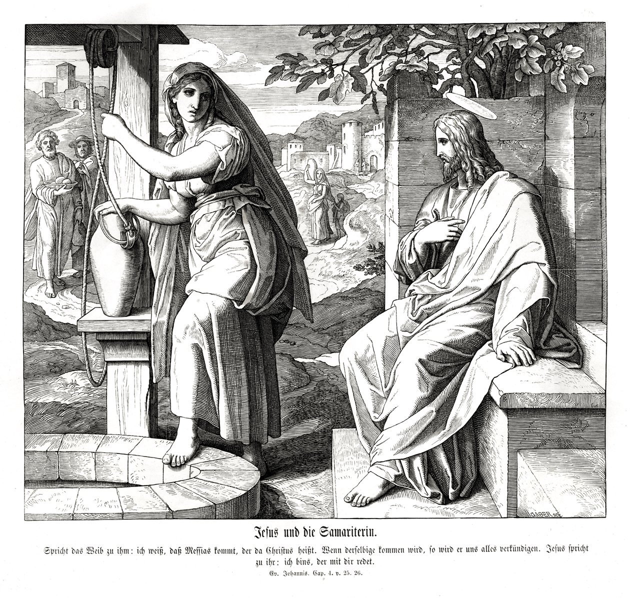 Jesus und die Samariterin, Evangelium nach Johannes von Julius Schnorr von Carolsfeld