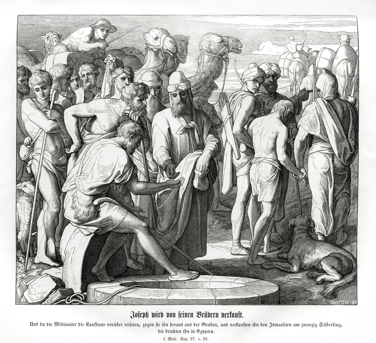 Joseph wird von seinen Brüdern verkauft, Genesis von Julius Schnorr von Carolsfeld