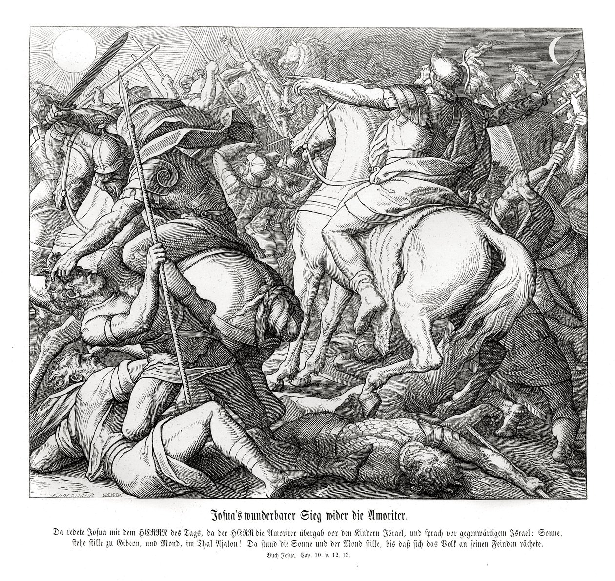 Josuas Sieg über die Amoriter, Josua von Julius Schnorr von Carolsfeld