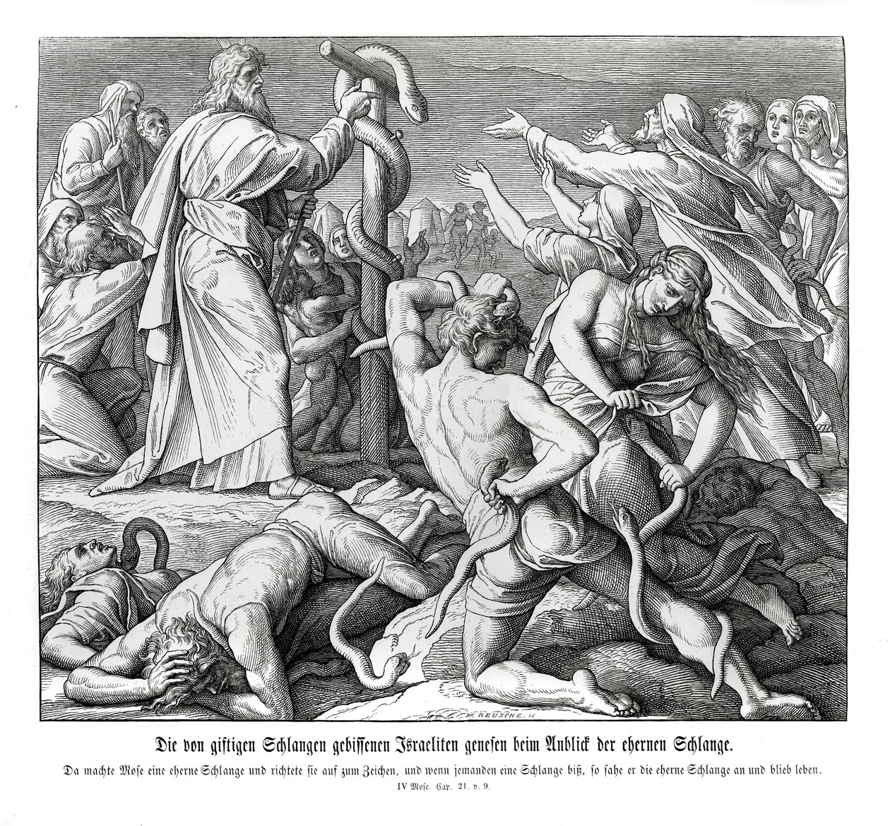 Moses und die eherne Schlange, Numeri von Julius Schnorr von Carolsfeld
