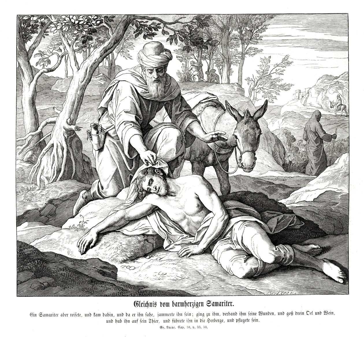 Gleichnis vom barmherzigen Samariter, Evangelium nach Lukas von Julius Schnorr von Carolsfeld