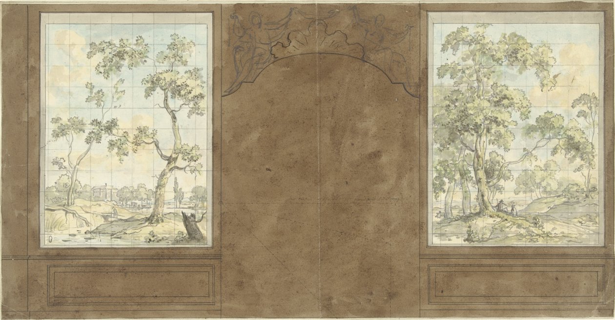 Entwurf für die Zimmerwand im Saal von Jan de Groot, Keizersgracht 187 von Jurriaan Andriessen