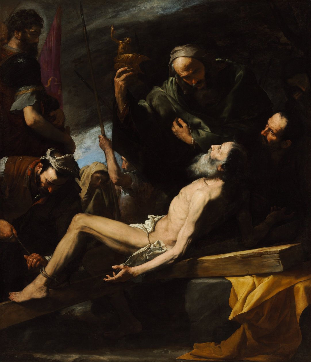 Martyrium des Heiligen Andreas (Museo de Bellas Artes de Budapest, 1628. Öl auf Leinwand, 209 x 183 cm) von Jusepe de Ribera