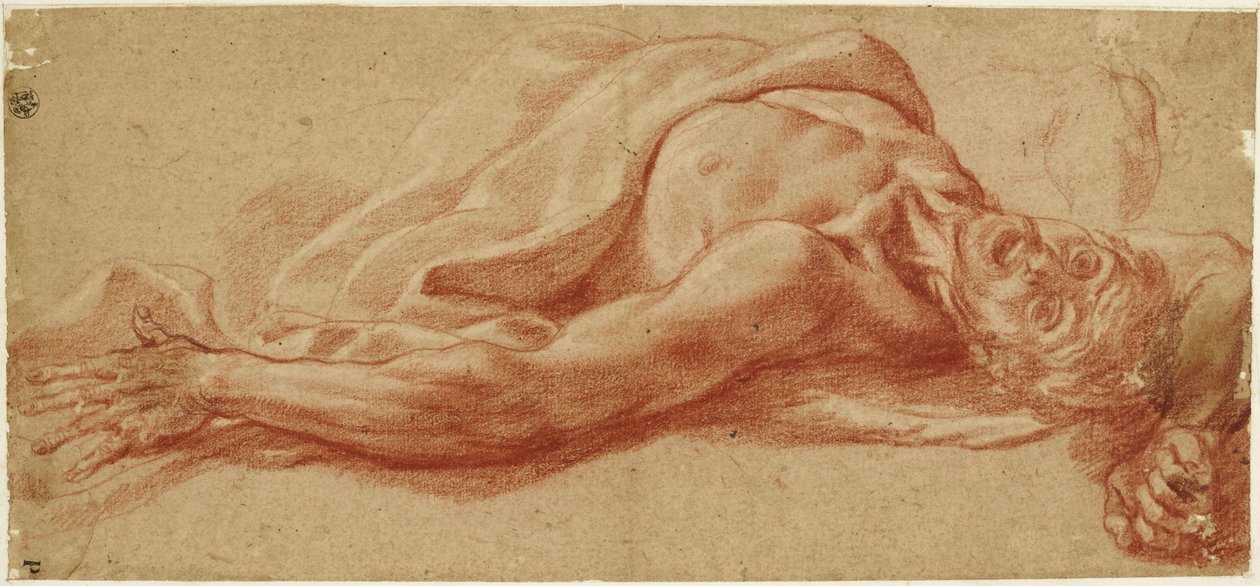 Studie einer liegenden männlichen Figur von Jusepe de Ribera