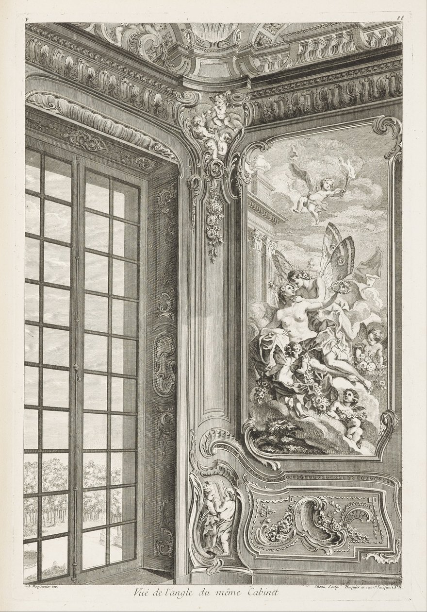 Ansicht der Ecke des gleichen Kabinetts, 2. Tafel von Juste Aurèle Meissonnier