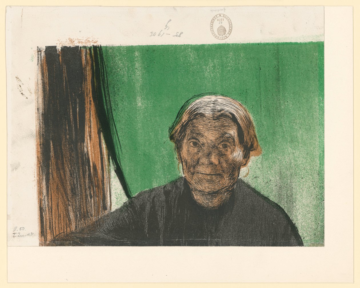 Alte Frau am Fenster (3. Zustand, Fragment) von Käthe Kollwitz