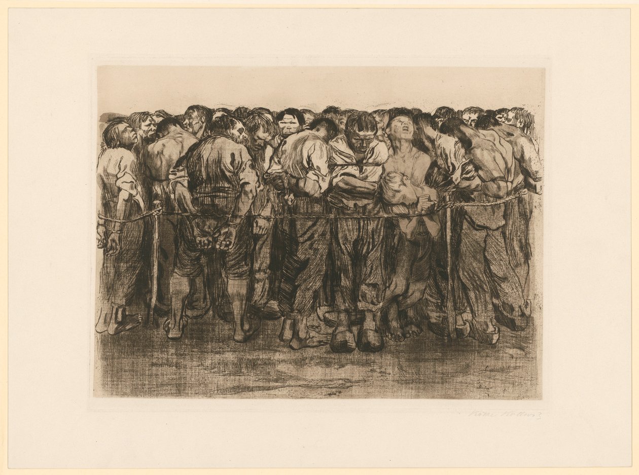 Die Gefangenen (Blatt 7 aus "Bauernkrieg", 5. Zustand) von Käthe Kollwitz