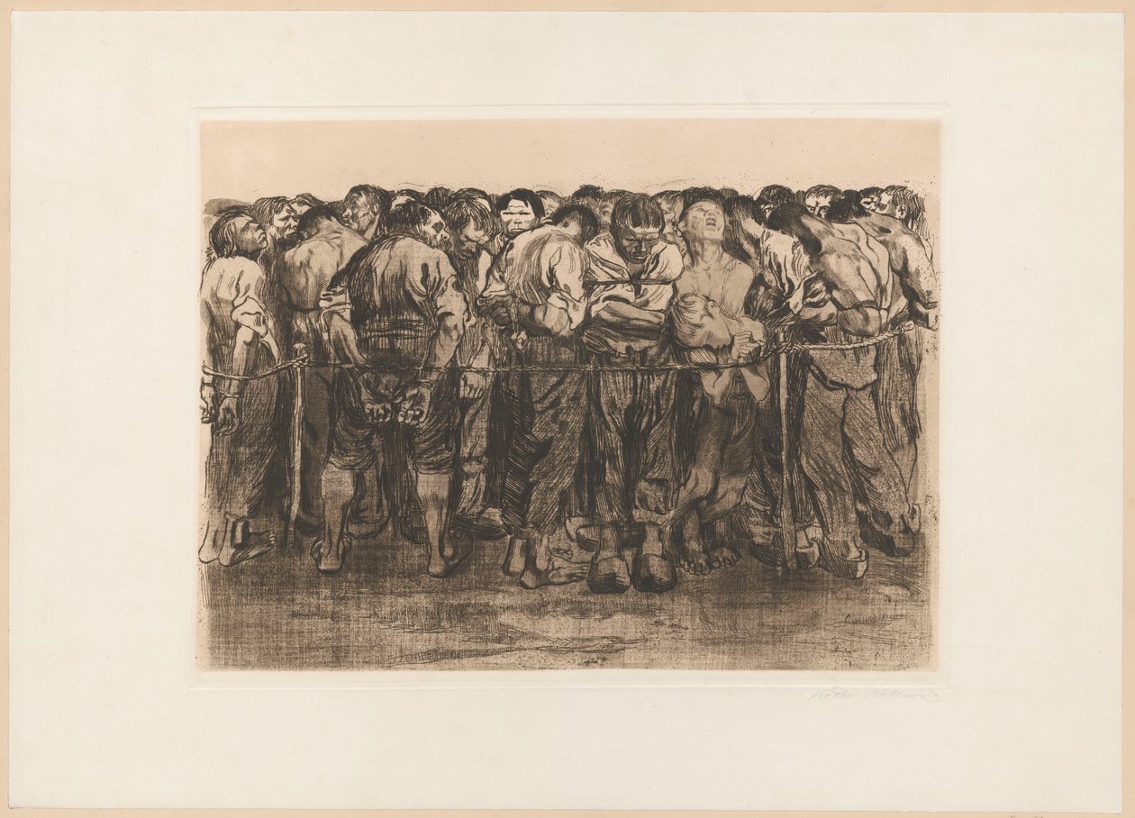 Die Gefangenen, Blatt VII aus dem Zyklus: Bauernkrieg von Käthe Kollwitz
