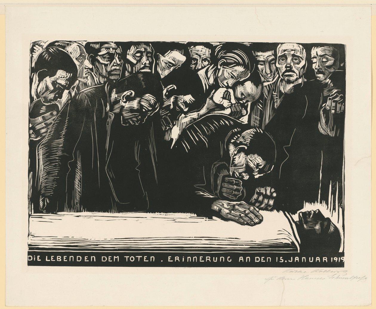 Gedenkblatt für Karl Liebknecht (3. und endgültige Fassung, 6. Zustand) von Käthe Kollwitz