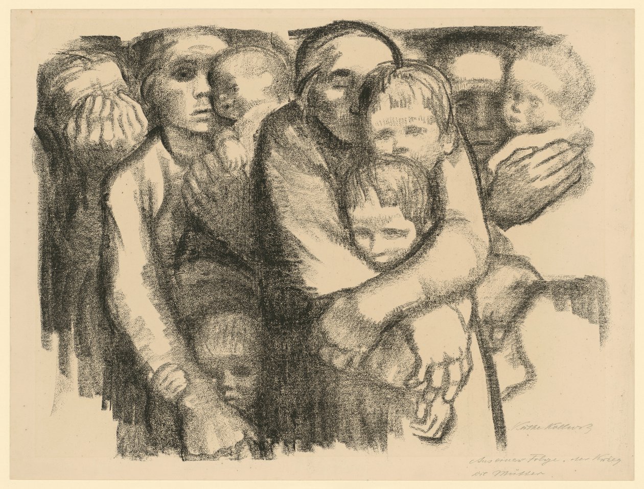 Mütter (Verworfene 2. Fassung des 6. Blattes aus „Krieg“, 1. Zustand) von Käthe Kollwitz
