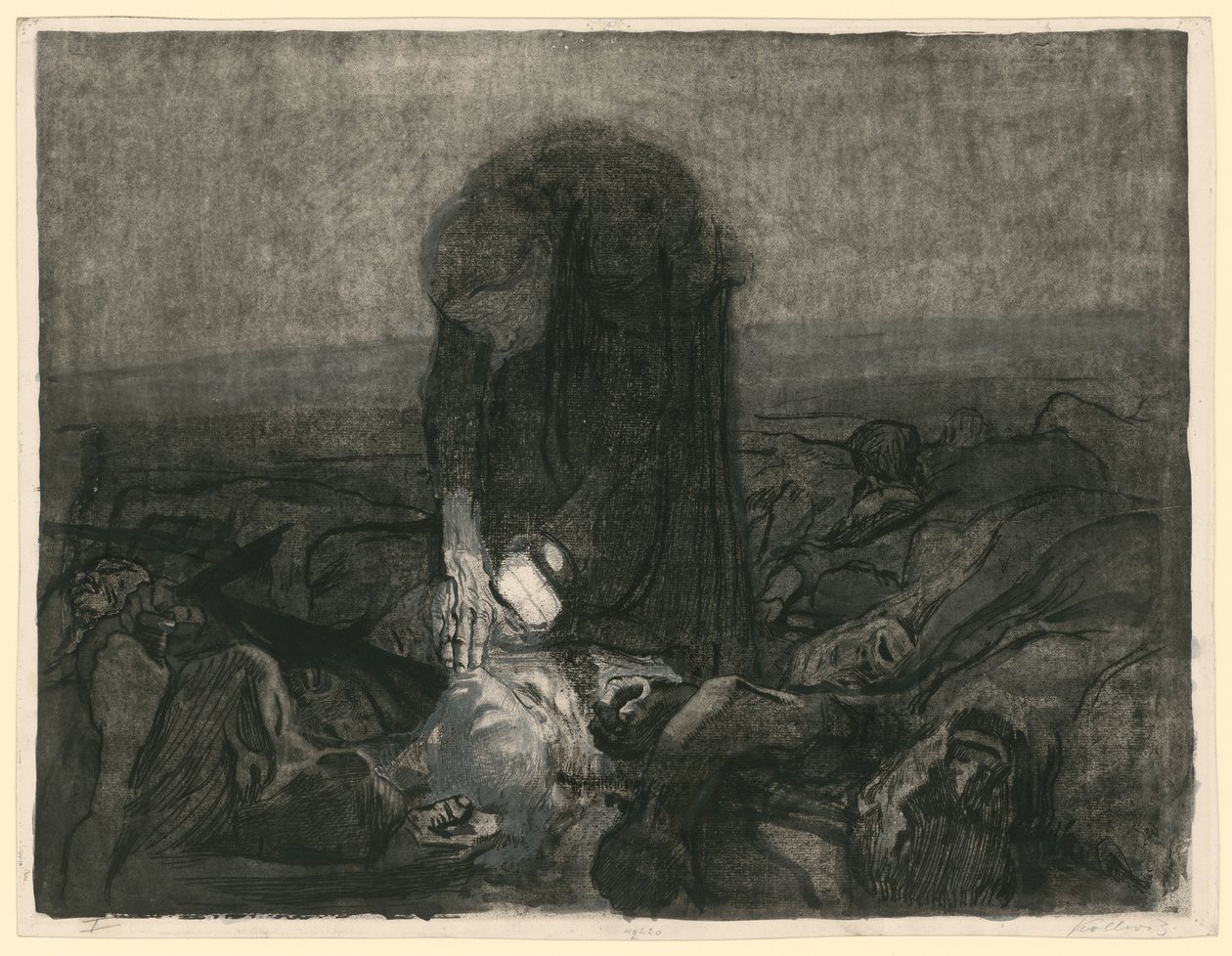 Schlachtfeld (Blatt 6 aus "Bauernkrieg", 2. Zustand) von Käthe Kollwitz