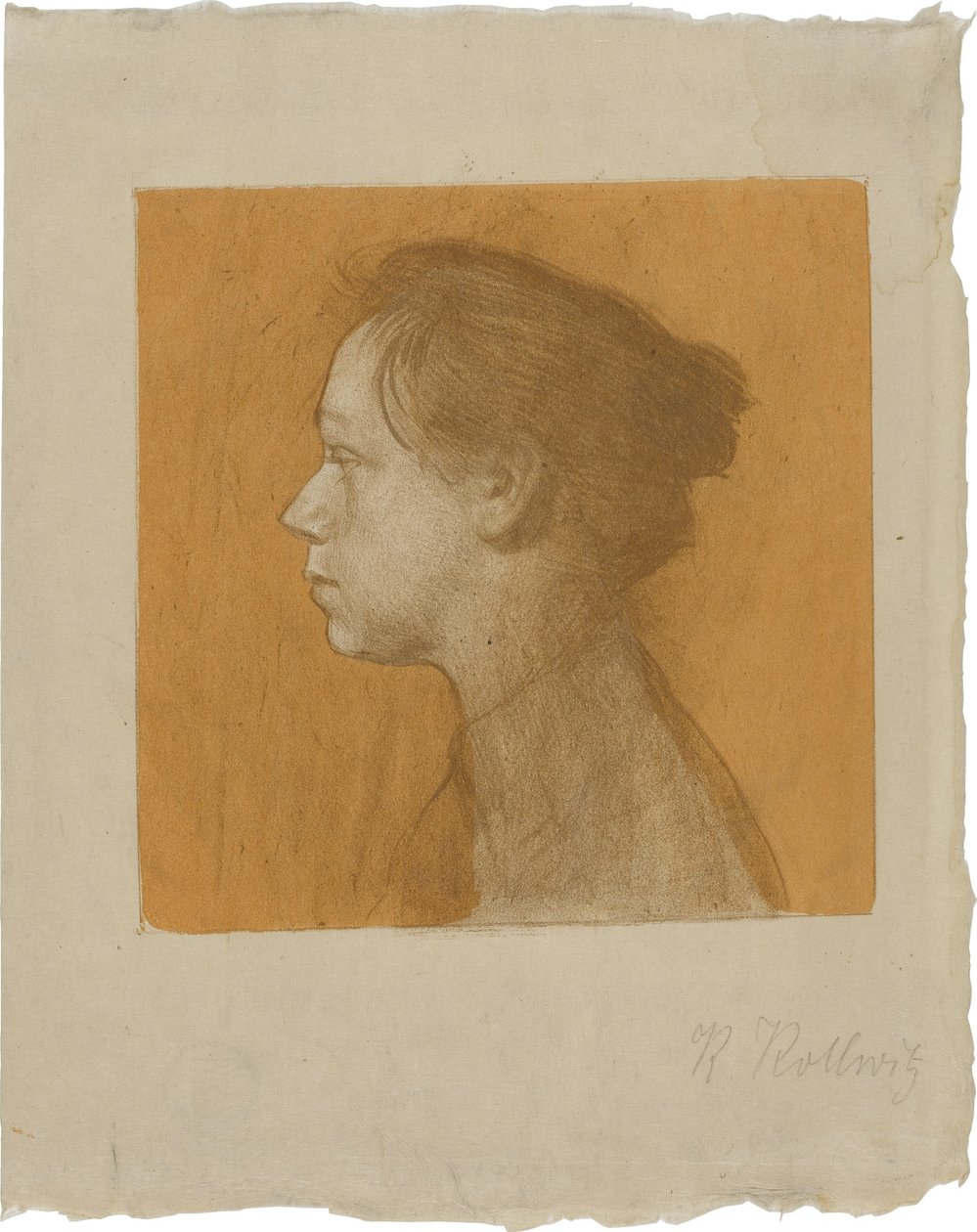 Selbstbildnis im Profil nach links von Käthe Kollwitz