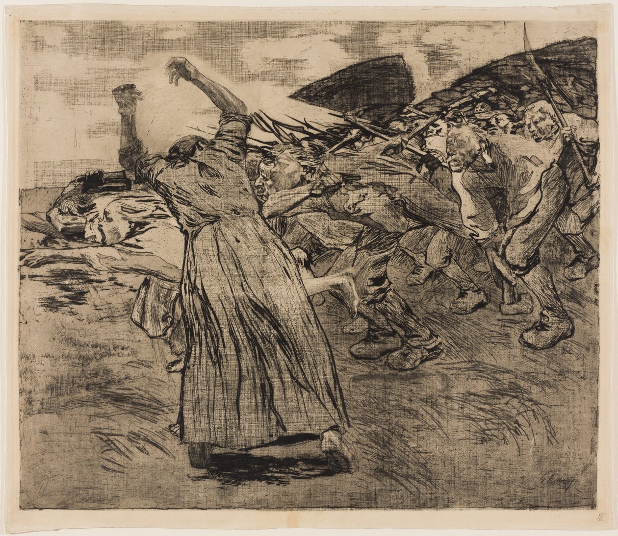 Blatt 5 des Zyklus „Bauernkrieg“ von Käthe Kollwitz