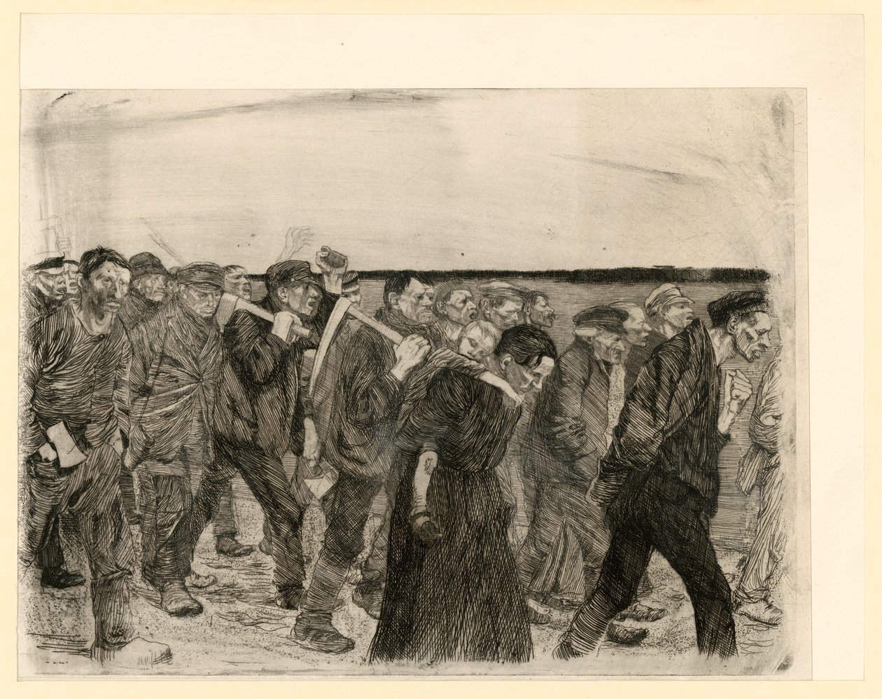 Weberzug (Blatt 4 aus "Ein Weberaufstand", 2. Zustand) von Käthe Kollwitz