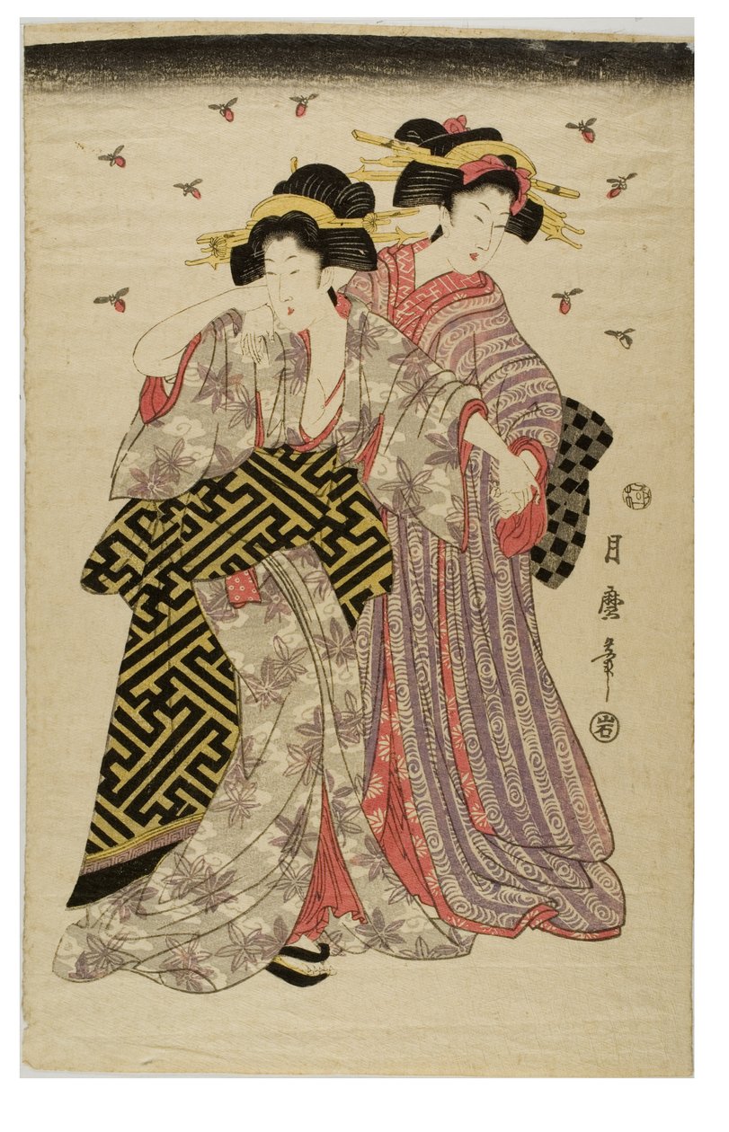 Kurtisanen und Glühwürmchen, um 1800-1842 von Kaimei Tsukimaro