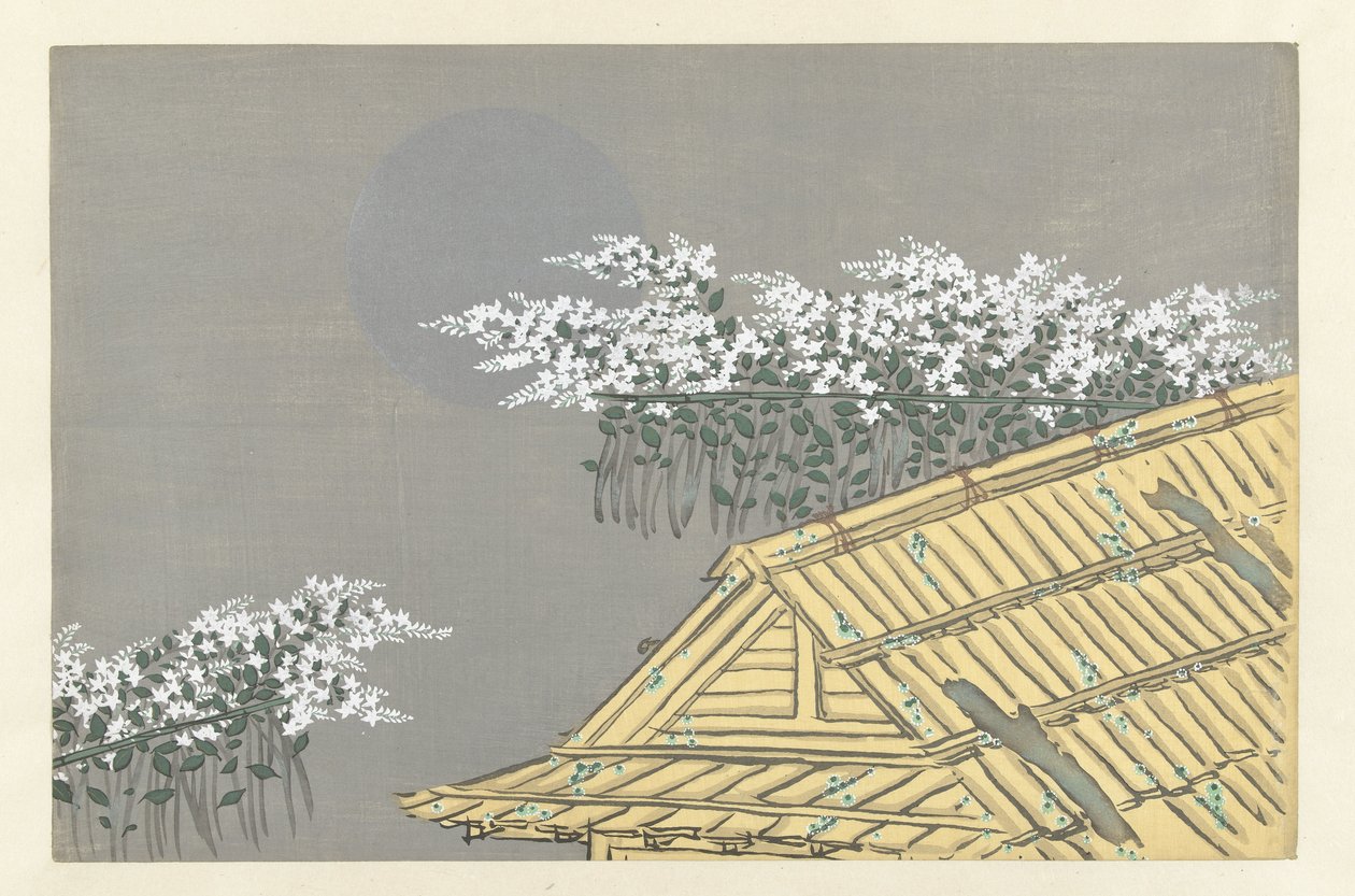 Weiße Blumen am Haus von Kamisaka Sekka