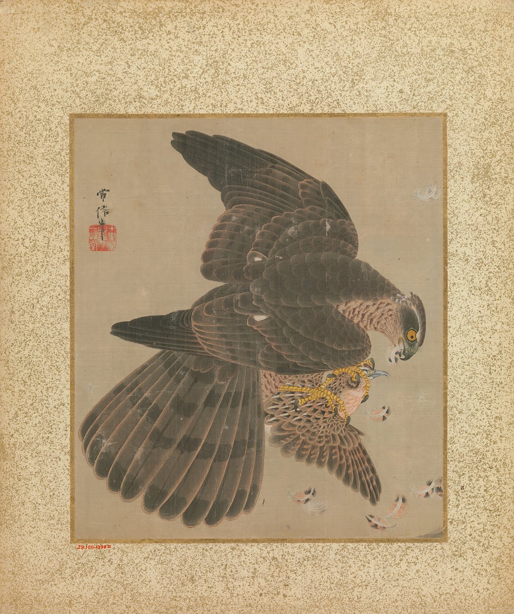 Album von Falken und Kalligraphie von Kanô Yôboku Tsunenobu