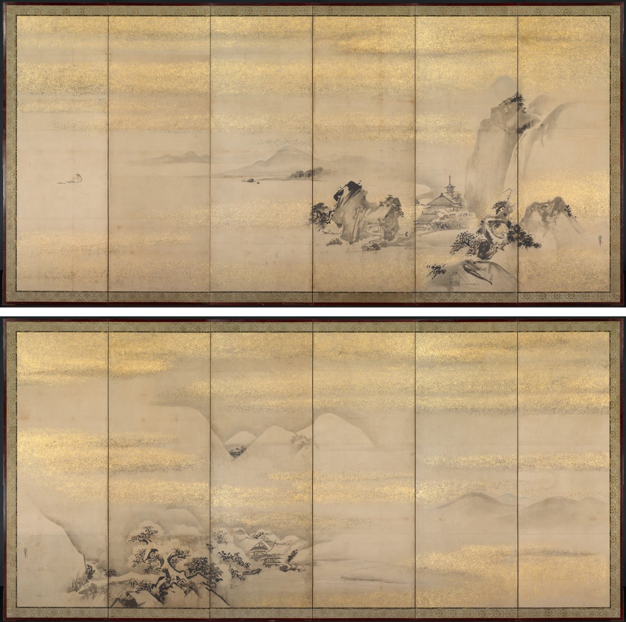 Sommer- und Winterlandschaften von Kano Naonobu
