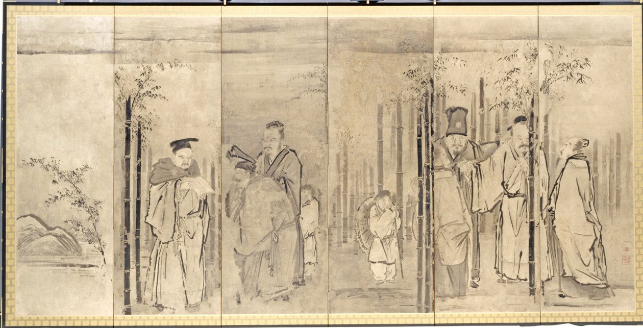 Sieben Weise des Bambushains, 1600er Jahre von Kanō Tan’yū