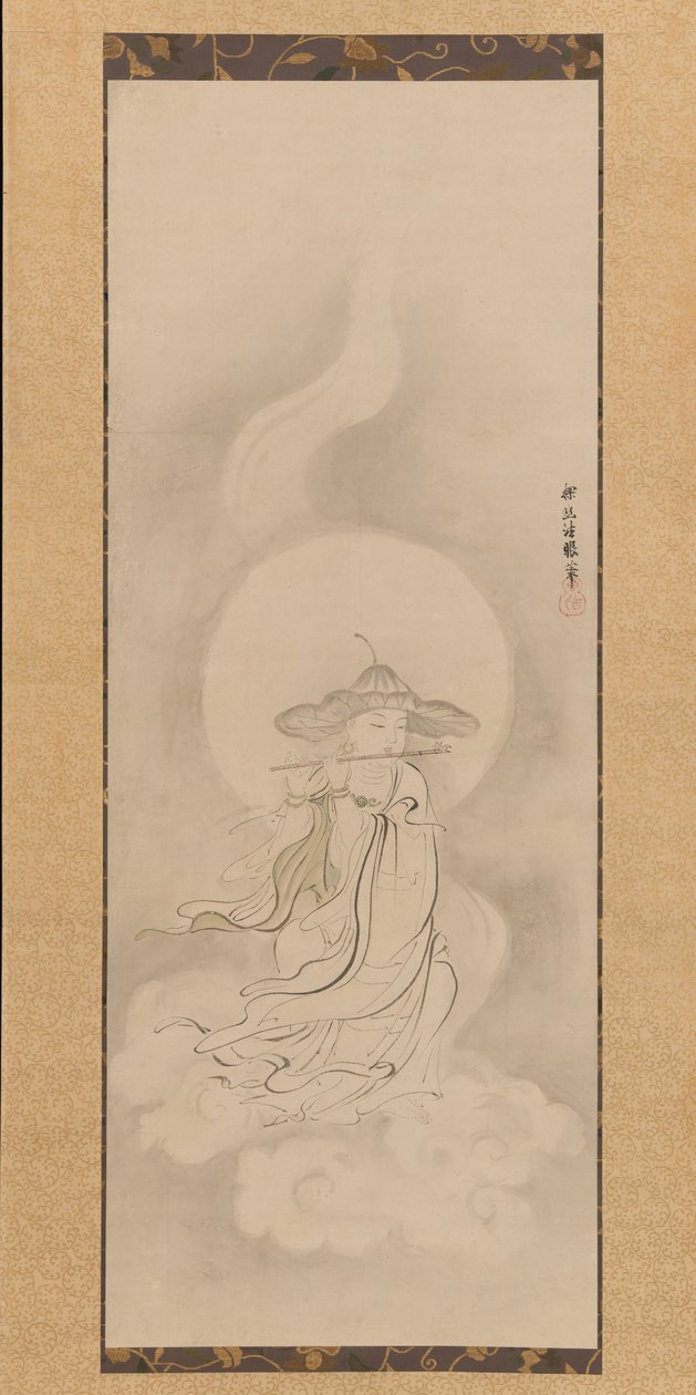 Jizo Bosatsu spielt Flöte, Mitte des 17. Jahrhunderts von Kanō Tan’yū