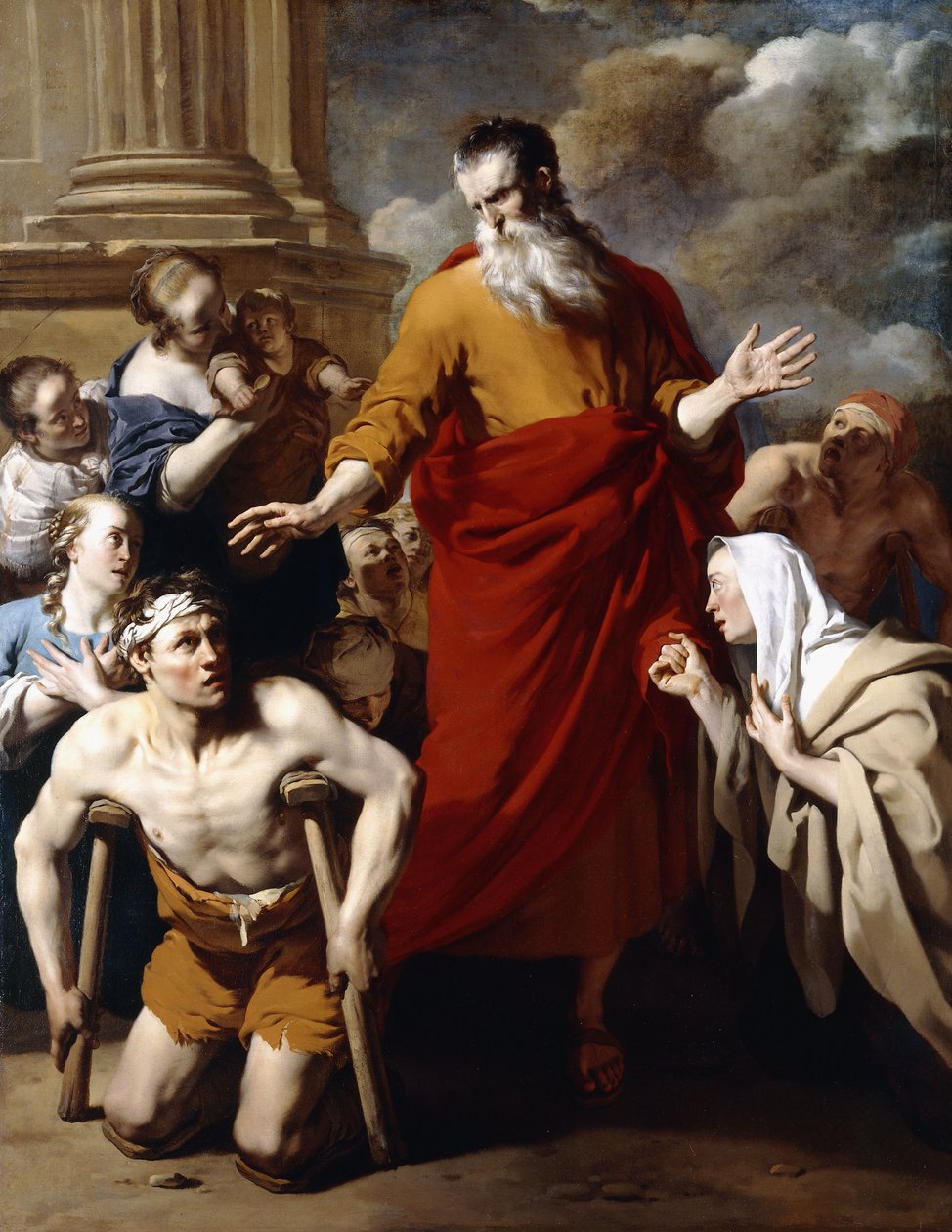 Der heilige Paulus heilt die Kranken in Lystra von Karel Dujardin