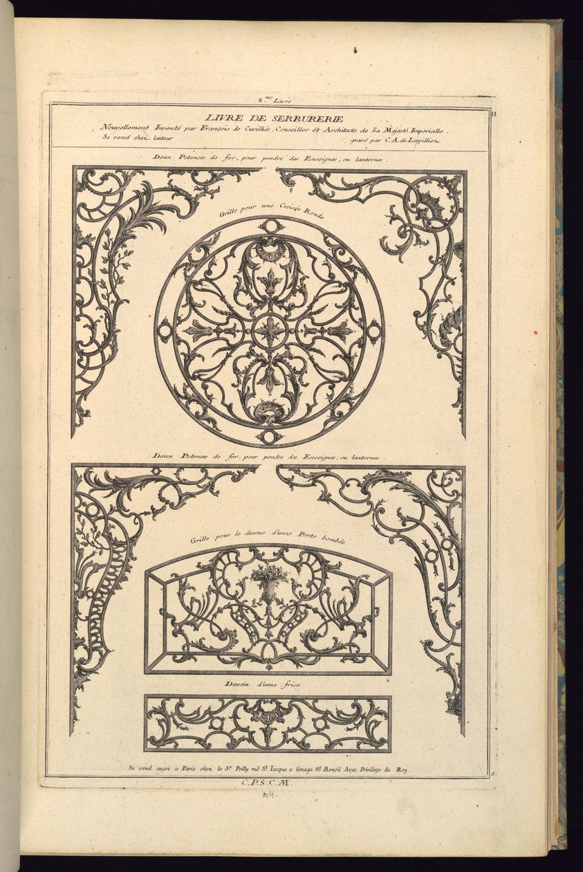 Deux Potences de fer, pour pendre des Enseignes, ou lanternes von Karl Albert von Lespilliez
