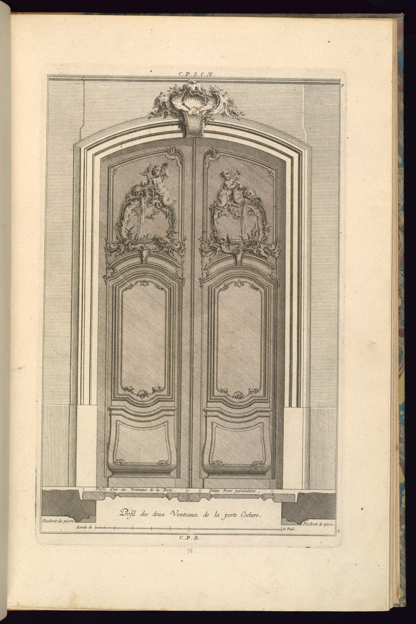 Aufriss und Plan eines Portals von Karl Albert von Lespilliez