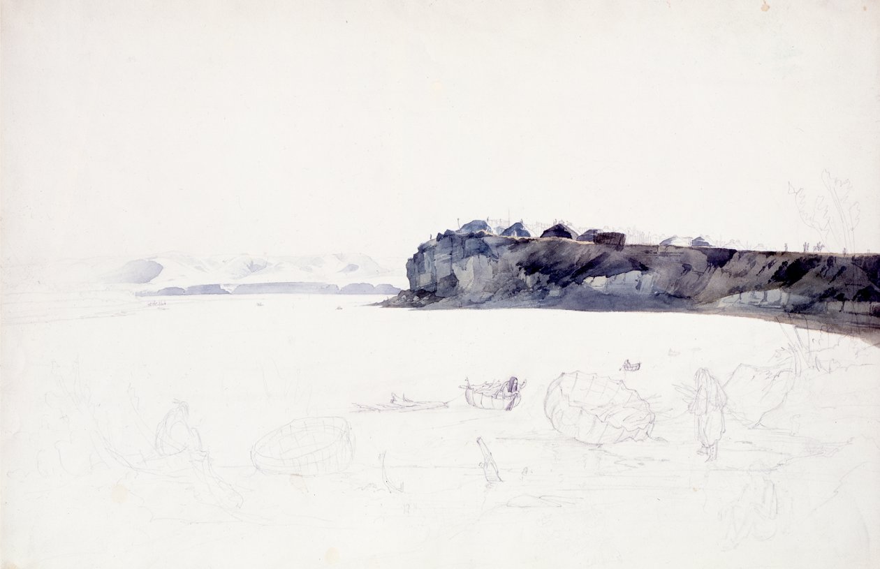 Mih-Tutta-Hang-kusch, Mandan-Dorf von Karl Bodmer