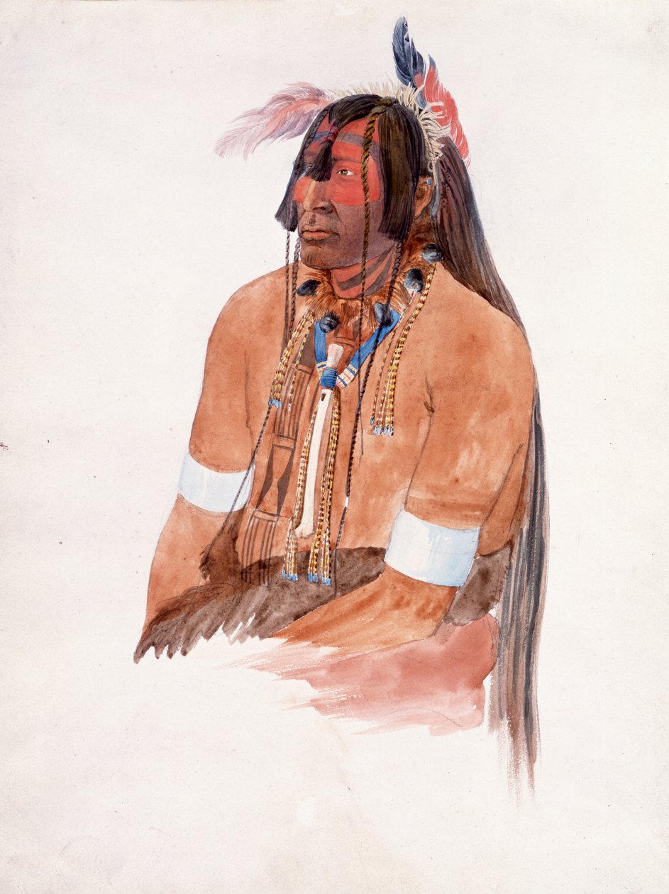 Möglicherweise Ahschüpsa-Masihichsi, Hidatsa-Mann von Karl Bodmer