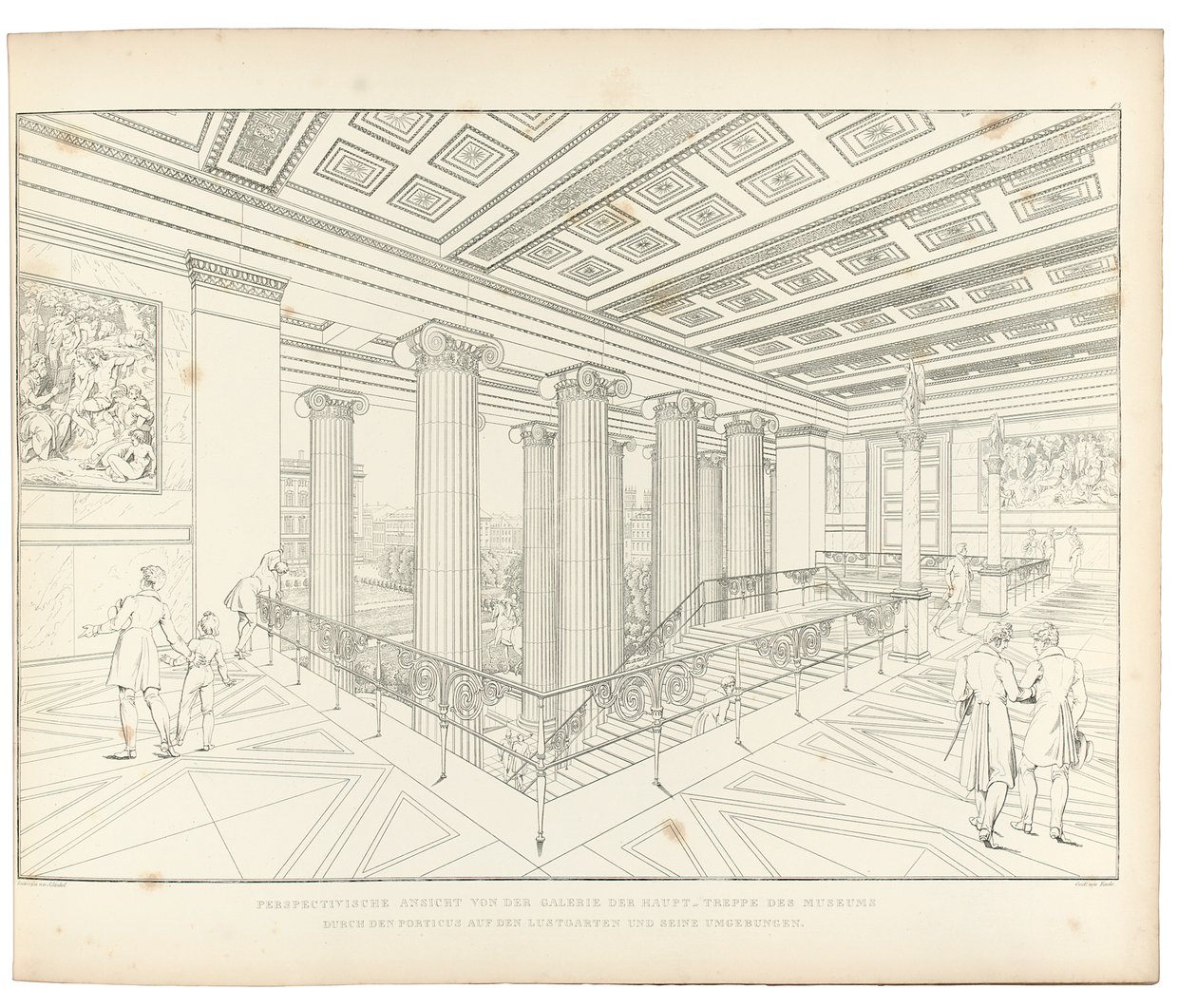 Altes Museum Berlin: Blick auf die Treppe, 1852 von Karl Friedrich Schinkel