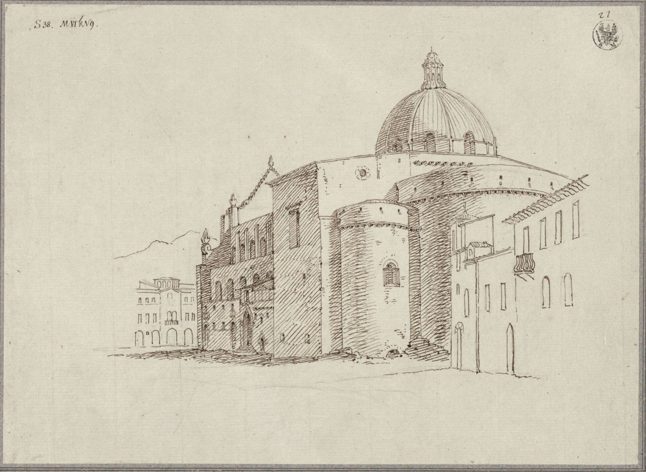 Ansicht des Doms von Messina von Nordosten von Karl Friedrich Schinkel