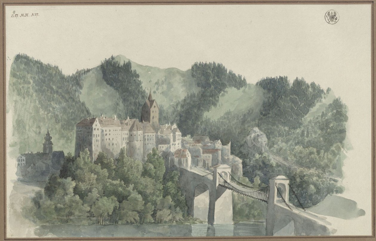 Ansicht von Elbogen (Loket) bei Karlsbad in Tschechien von Karl Friedrich Schinkel