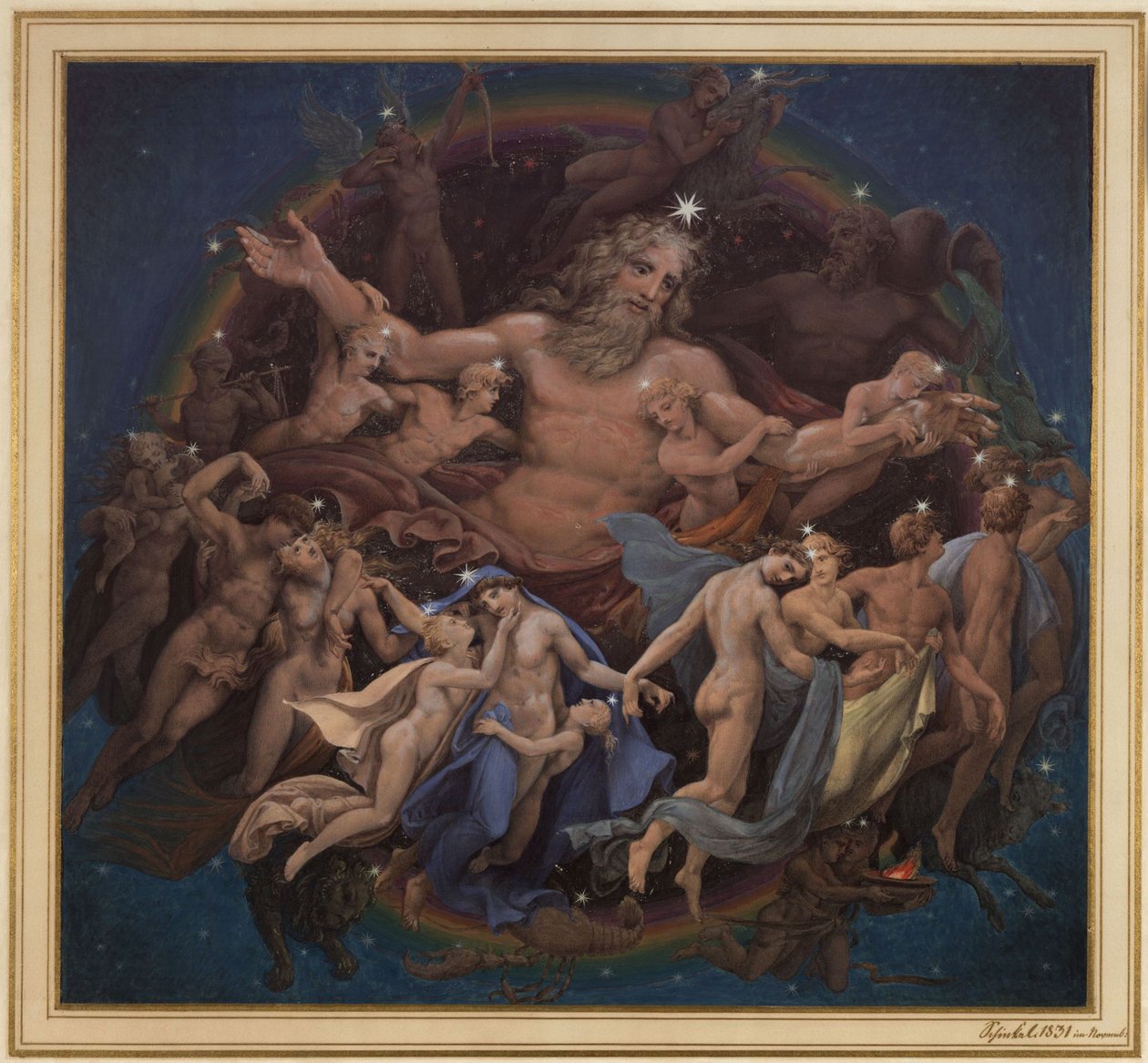Berlin. Altes Museum am Lustgarten. Entwurf zum Wandbild "Uranus und der Tanz der Gestirne" von Karl Friedrich Schinkel