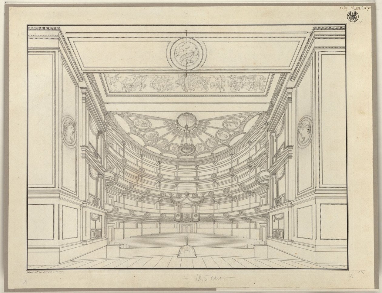 Berlin. Schauspielhaus auf dem Gendarmenmarkt, Zuschauerraum von Karl Friedrich Schinkel