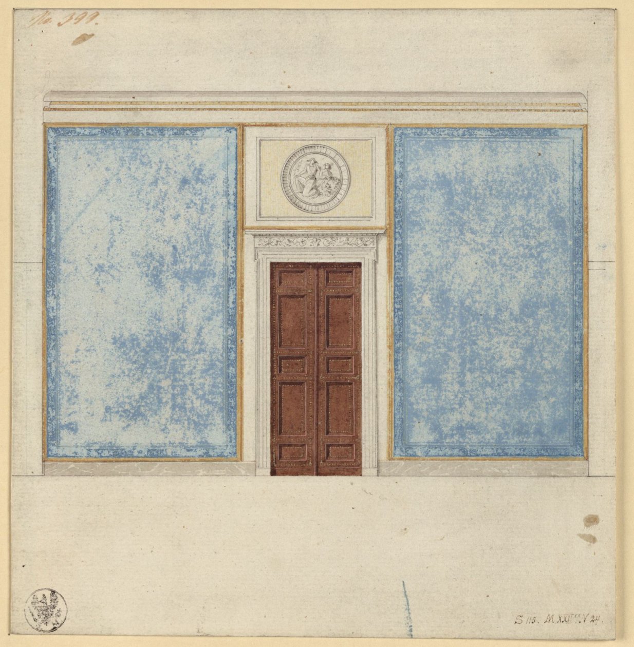 Berlin, Wilhelmstraße 102. Palais des Prinzen Albrecht von Preußen, Entwurf für ein Gesellschaftszimmer von Karl Friedrich Schinkel