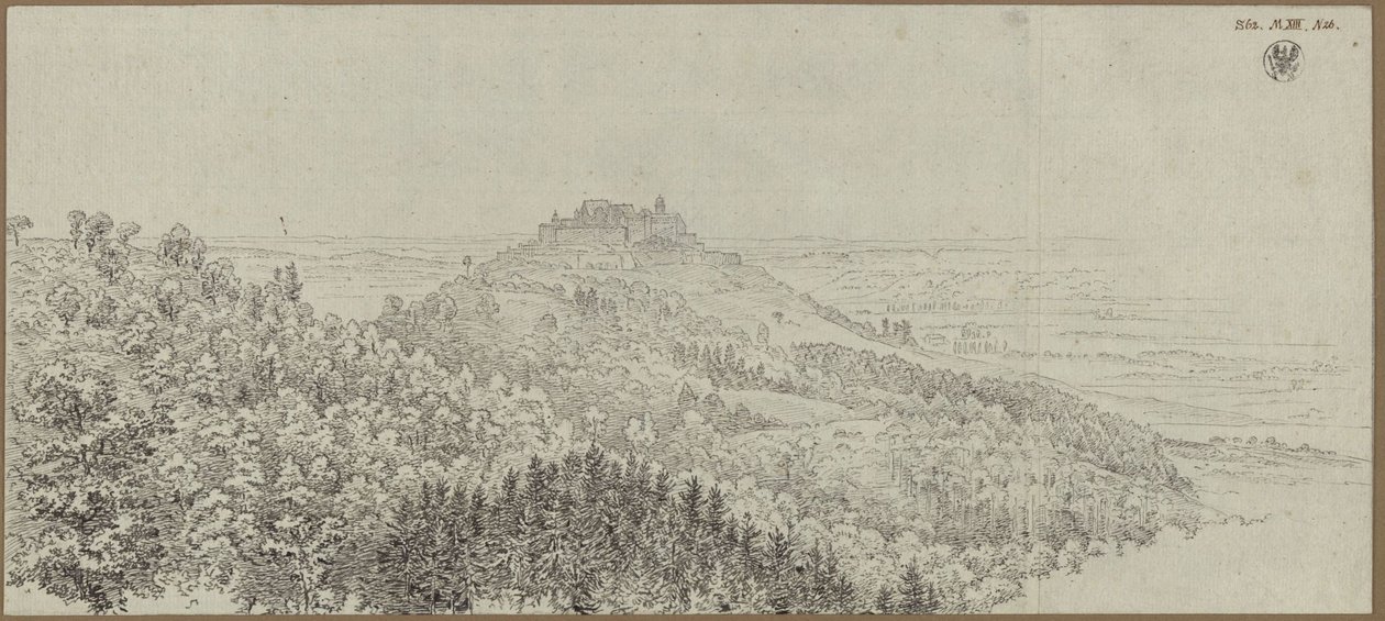 Blick auf die Veste Coburg von Norden von Karl Friedrich Schinkel