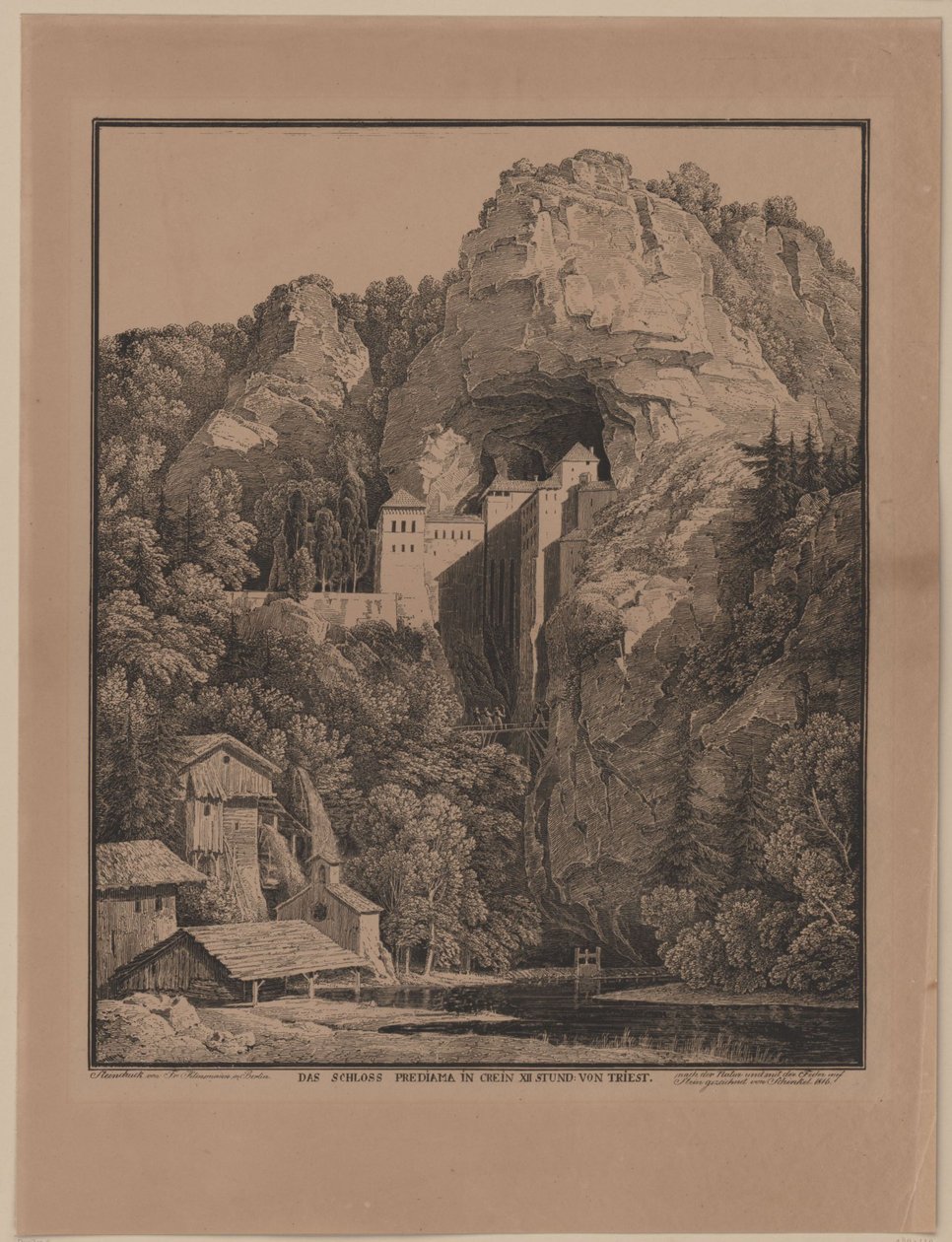 Das Schloss Predjama in Krain von Karl Friedrich Schinkel