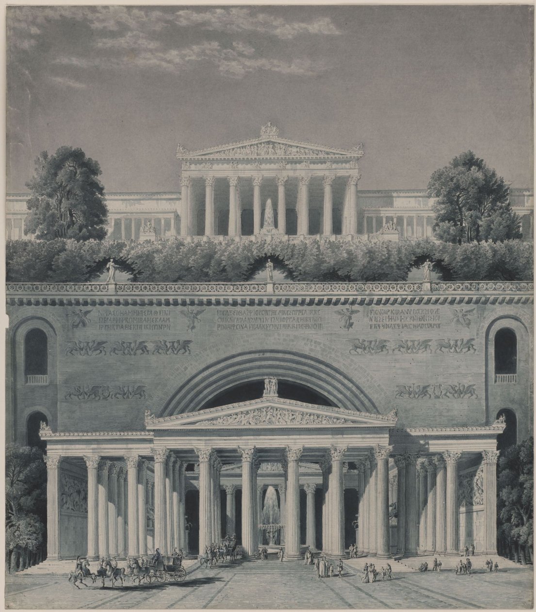 Die Residenz eines Fürsten. Schlosseinfahrt von Karl Friedrich Schinkel