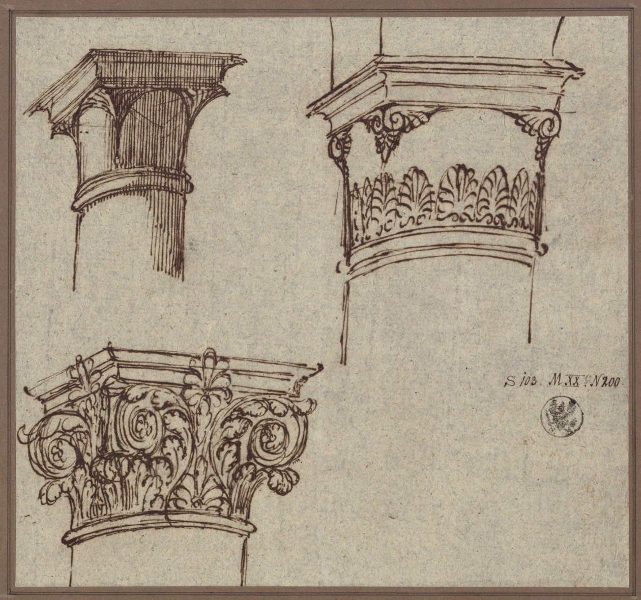 Drei Kapitelle von Karl Friedrich Schinkel