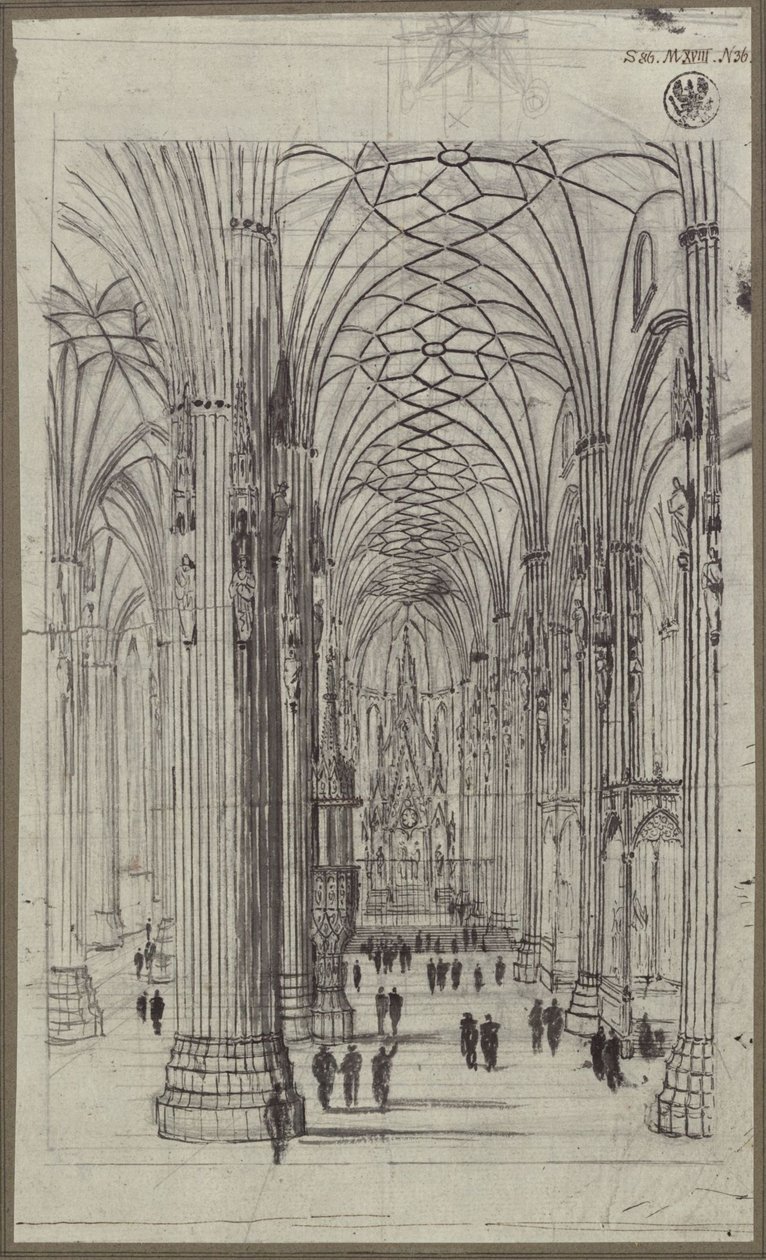 Innenansicht von Sankt Stephan in Wien von Karl Friedrich Schinkel